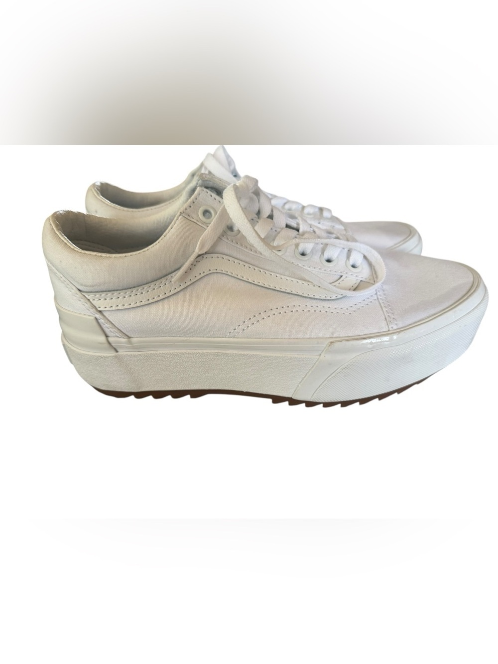 WEEKEND SALE - Vans White Platform Old Skool Sneakers Size 8
